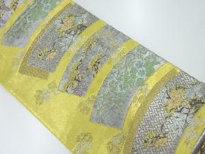 リサイクル　本金引箔二重織地紙に松藤・草花模様織出し袋帯
